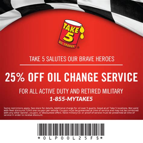 Take 5 Oil Change Coupon Discount