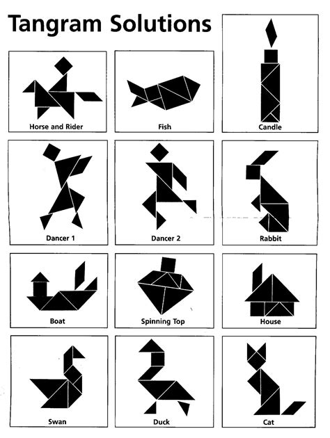 Tangram puzzle designs