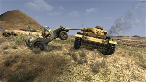 A tank vehicle in a combat scenario