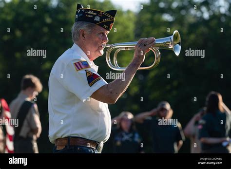 Taps being played during a patriotic ceremony