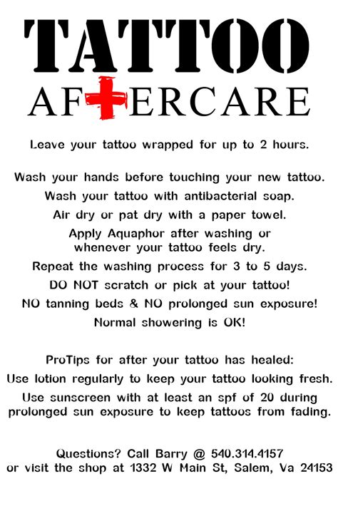 Tattoo Aftercare And Maintenance