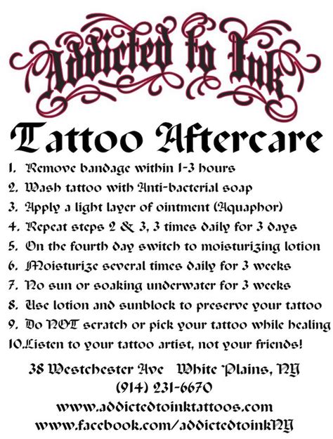 Description of Tattoo Aftercare For Color Tattoos