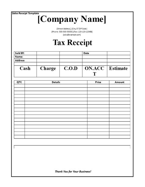 Simplifying tax season with a receipt template