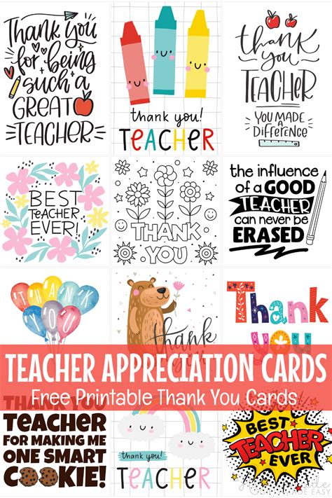 Teacher Appreciation Card Designs