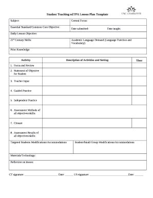 Teacher Lesson Plan Template