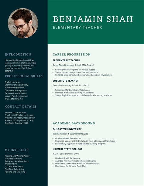 Teacher Resume Template 8