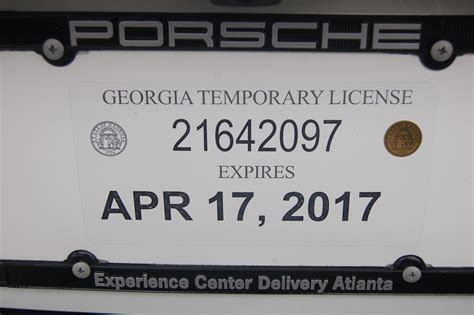 Temporary License Plate Template Georgia