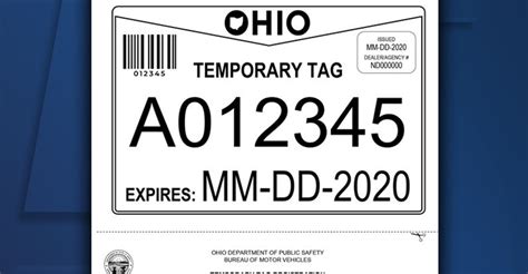 Temporary License Plate Template Ohio