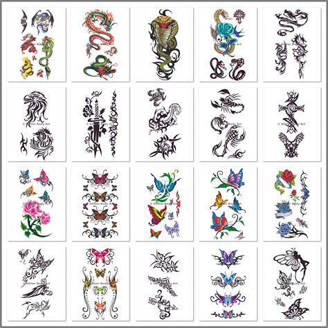 Temporary Tattoo Sheets Fun Designs