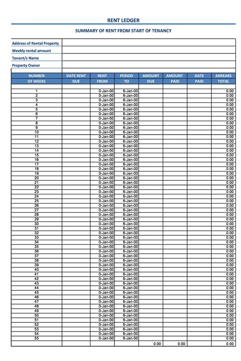 Tenant Rent Ledger Template Example 8