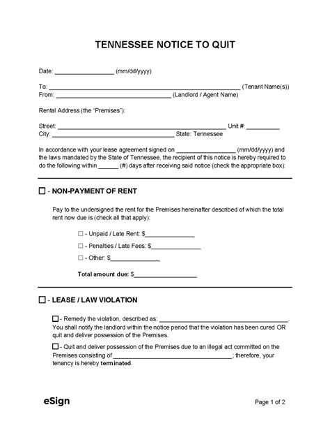 Tennessee Eviction Notice Template 10