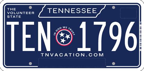 Tennessee Temporary License Plate Printable Template 3