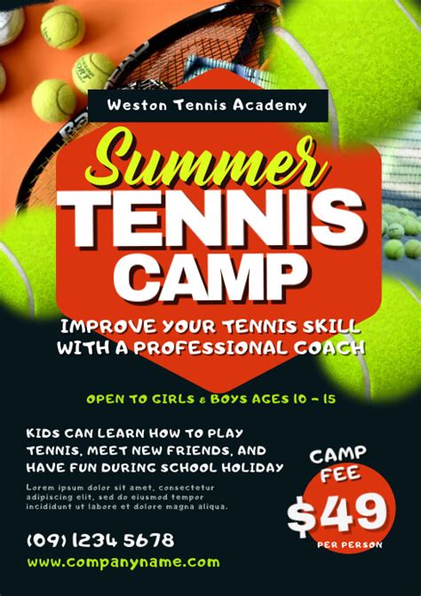 Tennis Camp Flyer Template