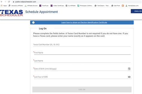 Texas Drivers License Appointment Scheduler