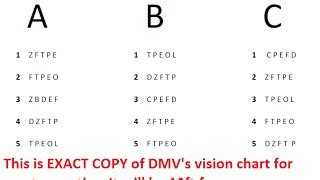 Texas Drivers License Vision Test