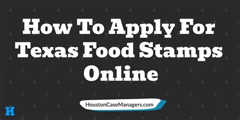 Texas Food Stamps Online Application