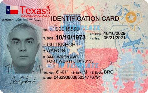 Texas ID Template Word Example 6