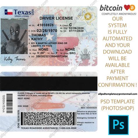 Texas Paper ID Template Example 2