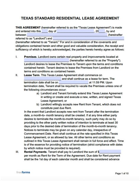 Texas Rental Agreement Template 10