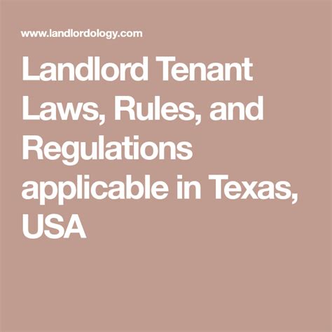 Texas Rental Laws and Regulations Example