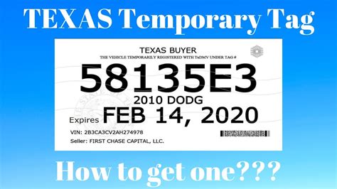 Texas Temporary Tag Template Example 1