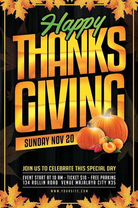 Thanksgiving Flyer Template Design