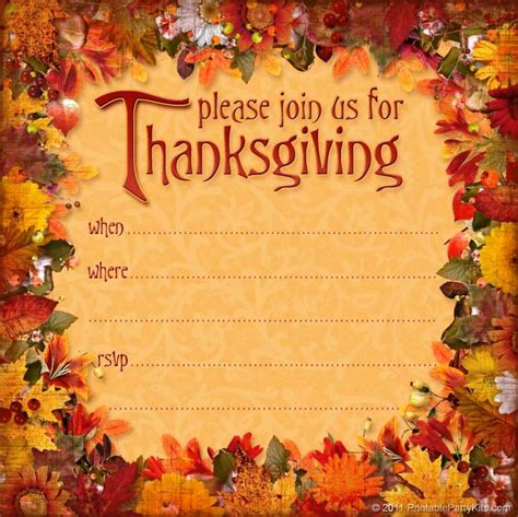 Thanksgiving Invitation Templates