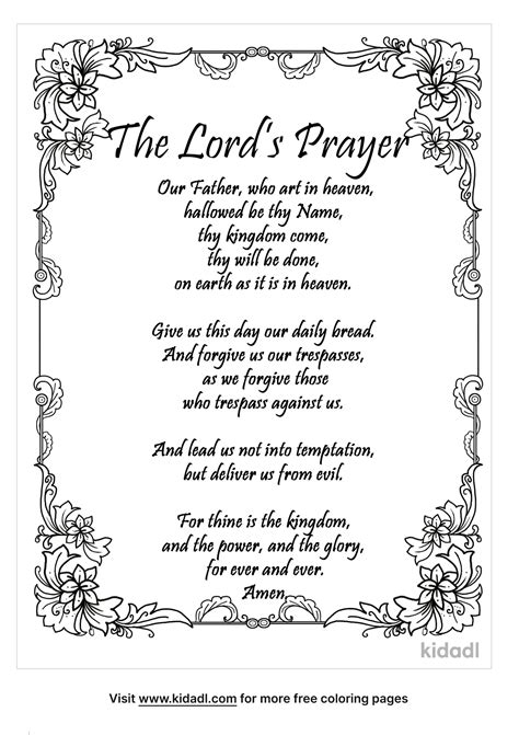 The Lord's Prayer Coloring Page