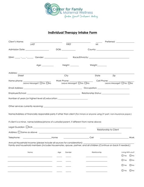 Therapy Intake Forms