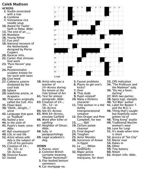 Thomas Joseph Crossword Puzzle Types