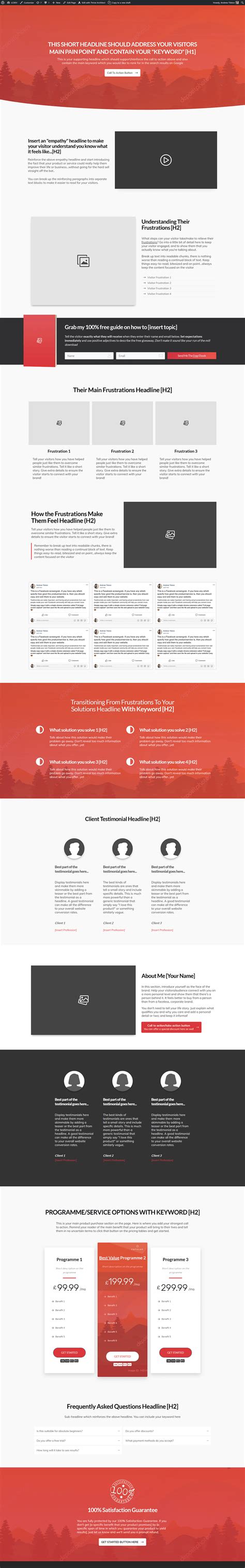 Thrive Architect Landing Page Templates