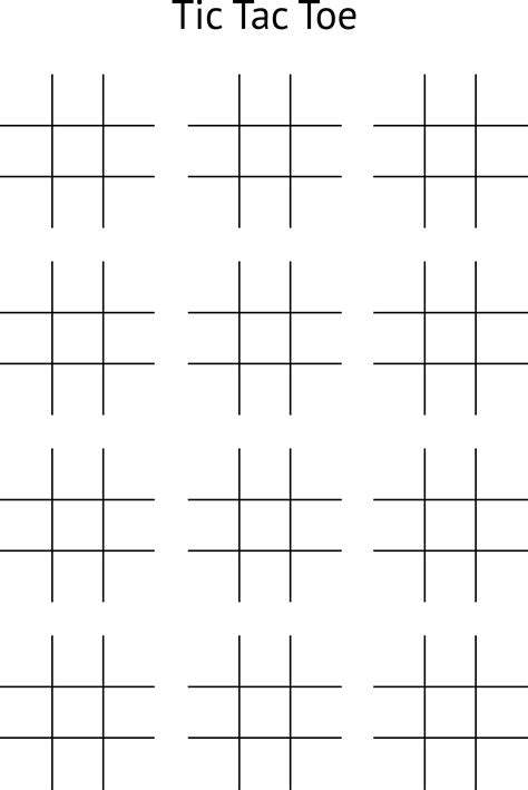 Tic Tac Toe Printable Sheets