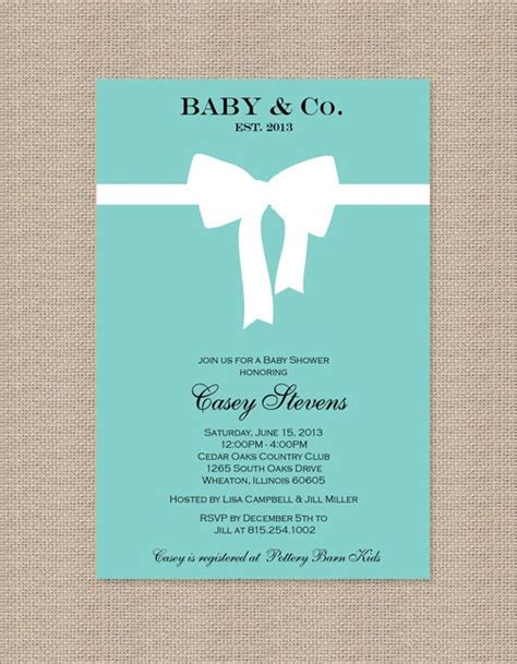 Tiffany Blue Baby Shower Invitation