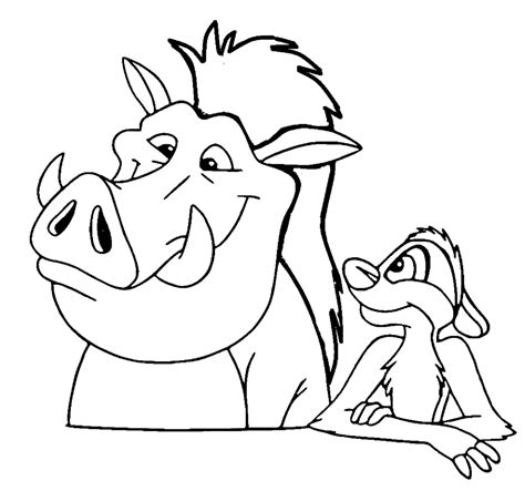 Timon And Pumbaa Coloring Pages For Kids Free Printables