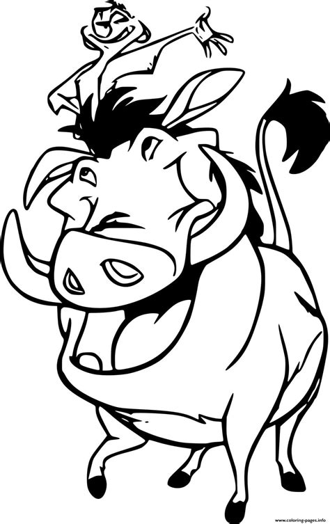 Timon And Pumbaa Coloring Pages For Kids Free Printables