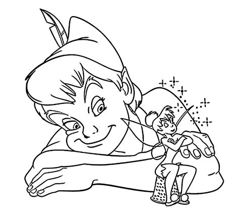 Tinkerbell and Peter Pan coloring page