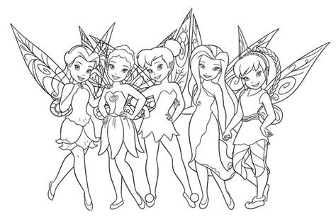 Tinkerbell and friends coloring page