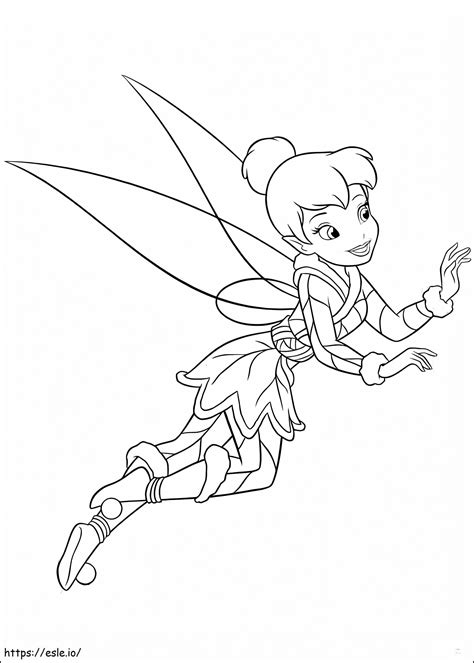 Tinkerbell flying coloring page