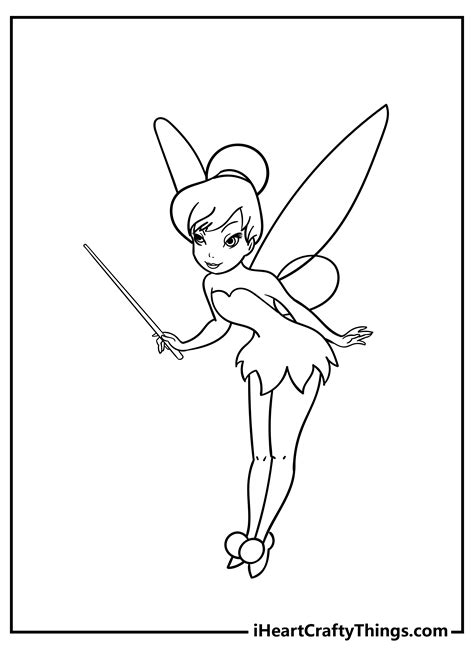 Tinkerbell in a garden coloring page