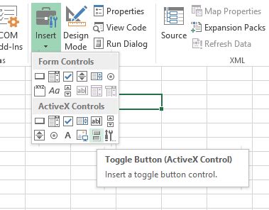 Toggle Button in Excel Dashboard