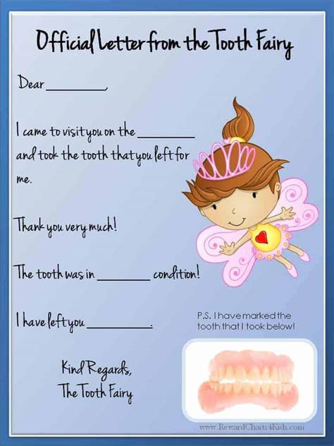 Tooth Fairy Letter Template PDF