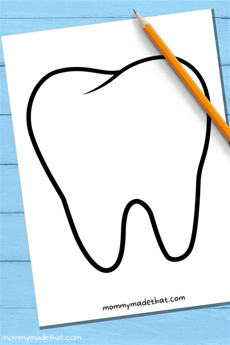 Tooth Template for Kids Activity