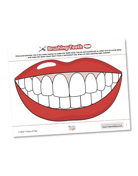 Tooth Template for Kids Activity