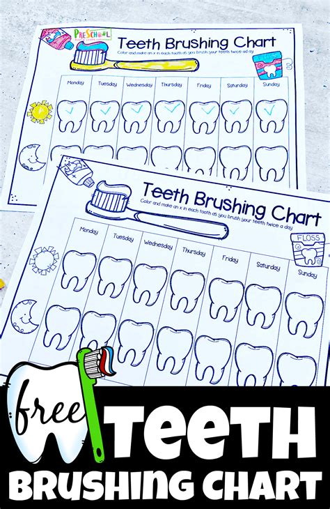 Tooth Template for Kids Chart