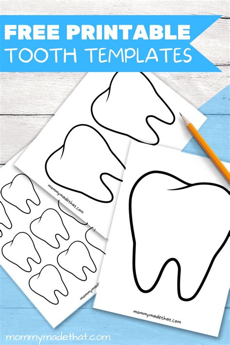 Tooth Template for Kids Craft