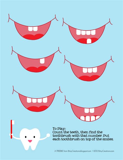 Tooth Template for Kids Game