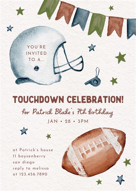 Touchdown Party Invitation Template Smilebox