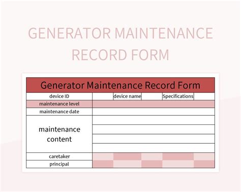 Track Maintenance Records in Excel