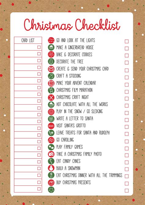 Traditional Christmas List Template