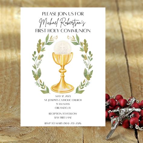 Traditional First Communion Invitation